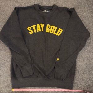 The Outsiders Stay Gold Graphic Crewneck Charcoal Gold Size Medium